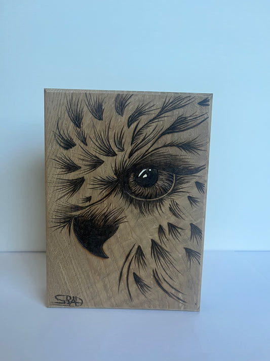 Handmade Owl on Rift Sawn White Oak