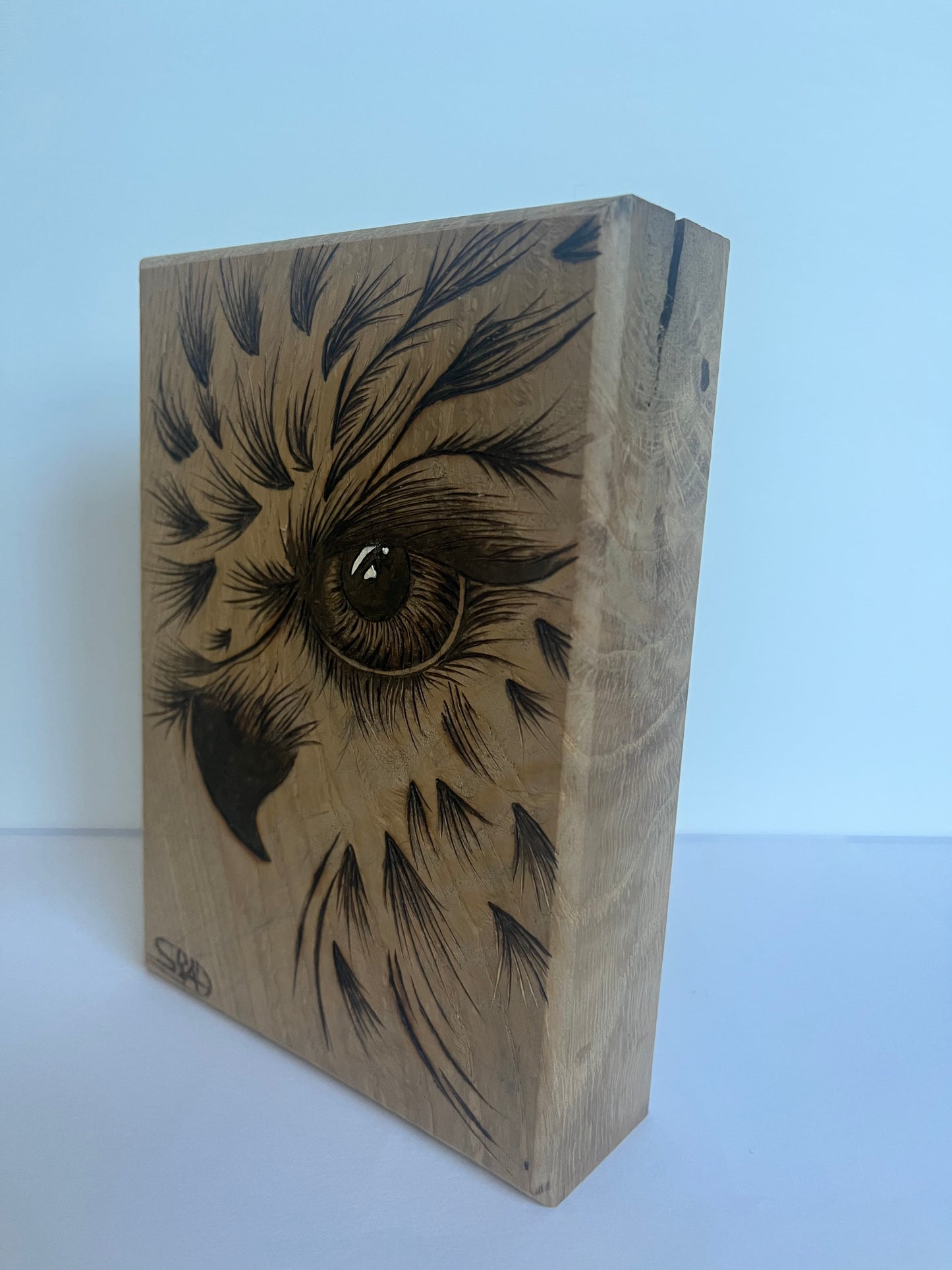 Handmade Owl on Rift Sawn White Oak